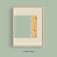 Summer waves. Traditional illustration, Editorial Design, and Digital Illustration project by Maitane González Azpiroz - 05.16.2019