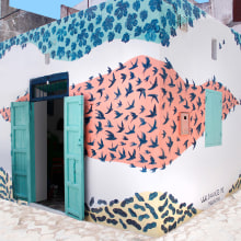 Intervención Mural en Assilah. Illustration, and Street Art project by Pablo Salvaje - 05.22.2018