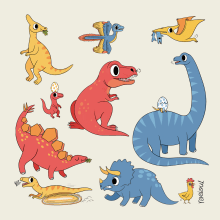 Dinosaurios I. Ilustração tradicional projeto de Raeioul - 23.05.2019