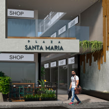 Plaza Santa María. 3D, Arquitetura, Arquitetura de interiores, e Arquitetura digital projeto de Alex Mundaraín - 13.04.2019