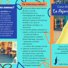 Tríptico Escuale Infantil 'Pájara Pinta'. Design de cartaz projeto de ALEJANDRO GÁMIR PAZ - 13.02.2019