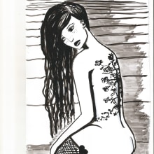 Canciones de Tinta china.... de la colección: canciones con nombre de mujer. Un proyecto de Ilustración tradicional, Dibujo y Dibujo artístico de Nieves Ferragut - 26.05.2019
