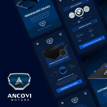 Ancovi Motors branding. Un progetto di Br, ing, Br, identit, Web design e Design per smartphone di Marcus Rosanegra - 01.06.2019