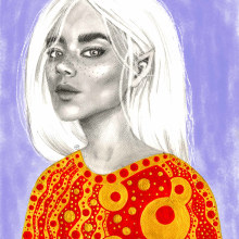 Mi Proyecto del curso: Retrato con lápiz, técnicas de color y Photoshop. Un proyecto de Ilustración tradicional de Daniela Dominguez - 06.06.2019