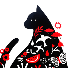 Gato. Traditional illustration, Screen Printing, and Children's Illustration project by Paula Zamudio - 06.10.2019