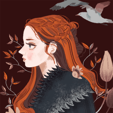 Fanart: Sansa Stark. Un projet de Illustration traditionnelle, Conception de personnages, Illustration numérique et Illustration de portrait de Paula Zamudio - 10.06.2019