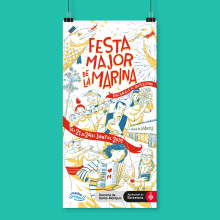 Fiesta Mayor de la Marina. Traditional illustration, and Graphic Design project by Enrique Molina - 06.11.2019