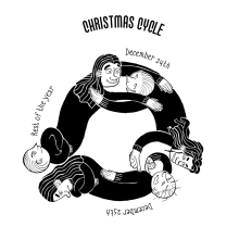 Feliz, no tan perfecta, Navidad. Un proyecto de Ilustración tradicional, Diseño editorial, Diseño gráfico, Papercraft y Dibujo artístico de goide - 21.12.2018