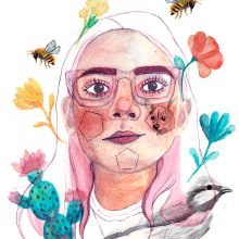 Mi Proyecto del curso: Retrato ilustrado en acuarela. Un proyecto de Pintura a la acuarela de Emma Hernández Pineda - 16.06.2019
