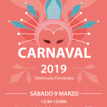 Cartel Carnaval 2019. Design de cartaz projeto de María Pereda Escudero - 09.03.2019