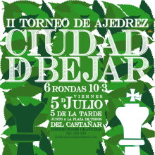 Cartel del II torneo de ajedrez Ciudad de Béjar. Publicidade projeto de Ricardo Gil Turrion - 24.06.2019