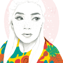 Mi Proyecto del curso: Chica de las flores. Un proyecto de Dibujo de Retrato de Sara Loaiza - 25.06.2019