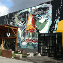 Mural para Breakside Brewery Portland. Un projet de Illustration , et Art urbain de Alvaro Tapia Hidalgo - 01.06.2017