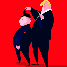 Trump & Kim. Illustration, Character Design, Vector Illustration, and Portrait Illustration project by Jorge Arévalo - 06.30.2019