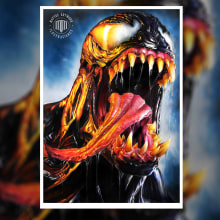 Venom - Ilustraciòn. Traditional illustration, Pencil Drawing, Drawing, Digital Illustration, Portrait Illustration, Portrait Drawing, Realistic Drawing, and Artistic Drawing project by Mariano Mattos - 06.30.2019