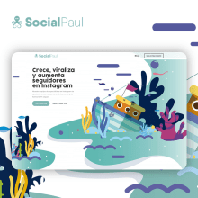 SocialPaul - Crece, viraliza y aumenta seguidores en Instagram. Design, UX / UI, Interactive Design, Web Design, and Web Development project by Borja Alday - 06.30.2019