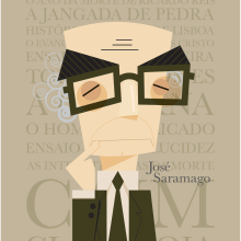Mi Proyecto: José Saramago. Ilustração vetorial projeto de Bruno Carneiro - 05.07.2019