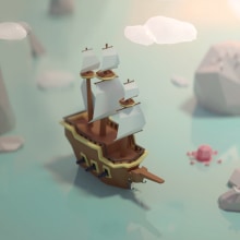 Low poly Ship. Un proyecto de 3D, Modelado 3D y Videojuegos de Joseph Vitale - 05.07.2019