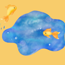 Estanque de peces.. Un proyecto de Ilustración e Ilustración infantil de Julia Velásquez - 05.07.2019