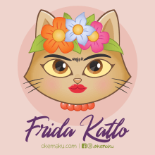Frida Katlo (homenaje gato Frida Kahlo). Un proyecto de Ilustración digital de Ruben Castro - 10.07.2019