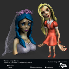 Emily y Luce - Mi Proyecto del curso: Modelado de personajes en 3D. 3D, Character Design, 3D Animation, 3D Modeling, and 3D Character Design project by Diana Rueda - 07.12.2019