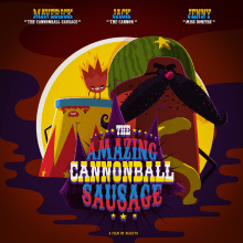 The Amazing Cannonball Sausage. Un proyecto de Ilustración tradicional, Animación y Diseño de personajes de Juan Rueda - 15.07.2019