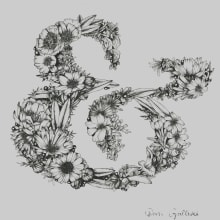 Ampersand floral. Un proyecto de Ilustración tradicional, Bellas Artes, Diseño gráfico, Tipografía y Lettering de Daniela Galliski - 10.06.2018