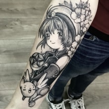 Anime y caricaturas en la piel.. Ilustração tradicional, e Desenho de tatuagens projeto de Polilla Tattoo - 16.07.2019