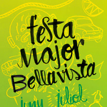 Festa Major Bellavista 2014. Lettering, e Design de cartaz projeto de Eduard Nogués Pérez - 28.06.2014