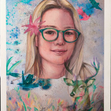 Retrato ilustrado en acuarela. Desenho de retrato projeto de Gloria Climent Comps - 29.04.2018