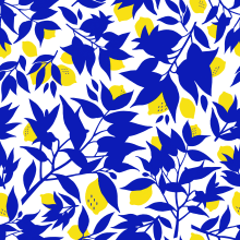 Estampado textil : Limoni blu. Textile Illustration project by Perrine Boyer - 07.23.2019