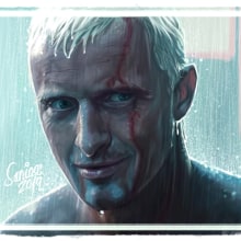 Rutger Hauer - Blade Runner - Time to Die. Ilustração digital projeto de Juan Saniose - 25.07.2019