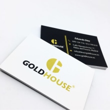 Realización de tarjetas de visita para Gold House en Madrid. Design, Graphic Design, Creativit, and Poster Design project by LJ Graphic - 07.20.2019