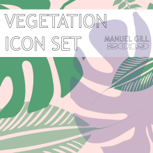 VEGETATION ICON SET. Design gráfico, e Concept Art projeto de Manuel Gill - 30.07.2019