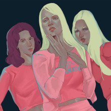 Mean Girls Poster. Un proyecto de Ilustración digital, Ilustración de retrato, Dibujo de Retrato y Dibujo realista de Coralí Espuña Ribas - 05.05.2019