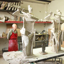 Ampliación escultura Venancio Blanco. Escultura projeto de Gil Gijón - 12.08.2019