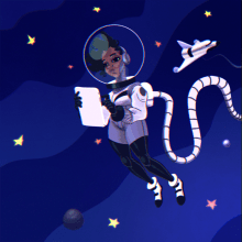 Cosmonaut. Animação 2D projeto de Luis Zúñiga - 15.08.2019