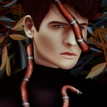 Snaked. Traditional illustration, Digital Illustration, and Portrait Illustration project by Alendro Estudio - 02.02.2019