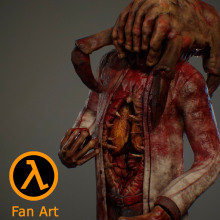 Half Life - Fan Art. 3D, Game Design, Sculpture, 3D Modeling, and 3D Character Design project by Andres Rendón - 07.16.2019
