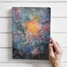 Mi galaxia. Fine Arts, Painting, Creativit, and Watercolor Painting project by Elena Rosa Cruz Jiménez - 08.25.2019