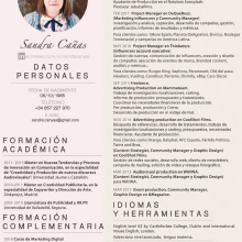 Curriculum. Projekt z dziedziny Grafika ed i torska użytkownika Sandra Cañas Ocaña - 03.09.2019