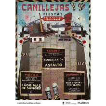 Cartel - Fiestas del barrio de Canillejas 2019 - Madrid. Design, Publicidade, Eventos, Colagem, Retoque fotográfico, e Design de cartaz projeto de Vanesa Campanón Herrera - 03.04.2019