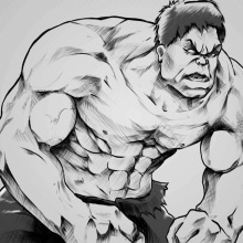 Hulk estilo manga. Un proyecto de Cómic e Ilustración digital de elvyn santos - 04.09.2019