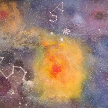 Mi proyecto: La Representación de la Constelación LEO. Un proyecto de Pintura a la acuarela de Nieves Fernandez - 04.09.2019