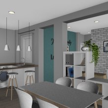 Proyecto redistribución piso - Opción-1. Design de interiores projeto de Mirna Fusté Rodríguez - 26.08.2019