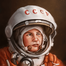 Valentina Tereshkova. Traditional illustration, and Portrait Illustration project by Rubén Megido - 09.01.2019