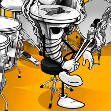 The Drummer. Ilustração tradicional, e Design de personagens projeto de Alex Pons - 07.09.2019
