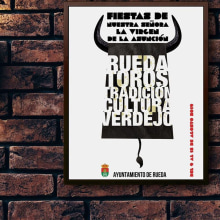 Cartel publicitario para anunciar las Fiestas de Ntra Sra La Virgen de la Asunción, Rueda Valladolid. Un proyecto de Diseño de carteles de javier de la calle hernandez - 09.09.2019