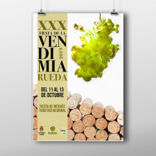 Cartel publicitario para anunciar la fiesta de la vendimia en Rueda, Valladolid. . Un proyecto de Diseño de carteles de javier de la calle hernandez - 09.09.2019