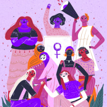 Día de la mujer. Ilustração tradicional projeto de Catalina Vásquez - 16.03.2019